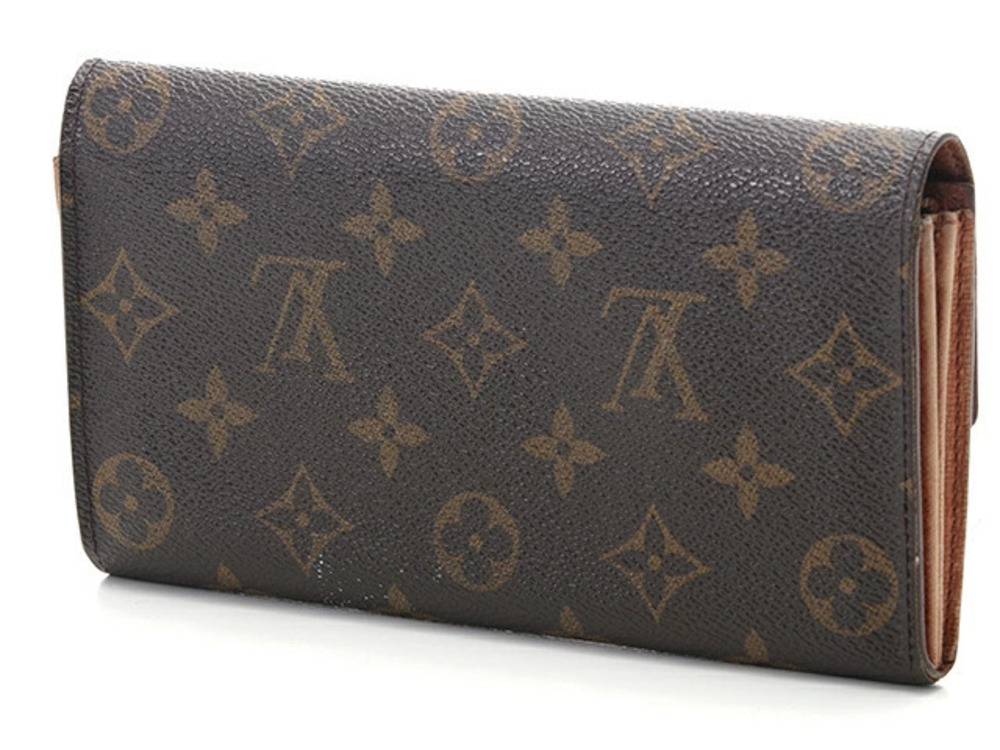 Louis Vuitton Long Pochette Monogram Wallet Portemonnaie Credit Brown